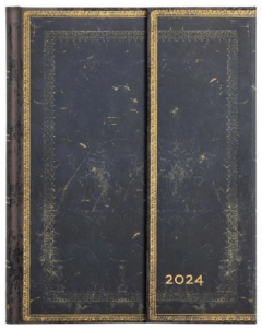 Agenda 2024 - 12-Month - Hardcover, Ultra, Verso, Wrap - Old Leather - Arabica