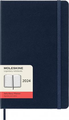 Agenda 2024 - 12-Month Daily - Large, Hard Cover - Sapphire Blue