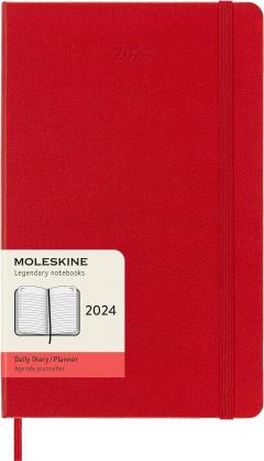 Agenda 2024 - 12-Month Daily - Large, Hard Cover - Scarlet Red