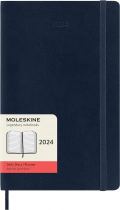 Agenda 2024 - 12-Month Daily - Large, Soft Cover - Sapphire Blue