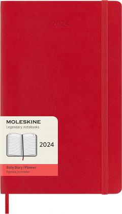 Agenda 2024 - 12-Month Daily - Large, Soft Cover - Scarlet Red