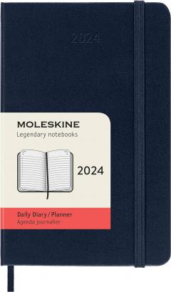 Agenda 2024 - 12-Month Daily - Pocket, Hard Cover - Sapphire Blue