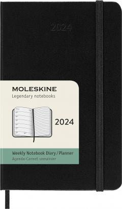 Agenda 2024 - 12-Month Weekly - Pocket, Hard Cover - Black