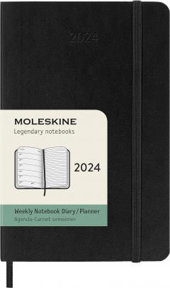 Agenda 2024 - 12-Month Weekly - Pocket, Soft Cover - Black