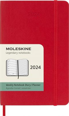 Agenda 2024 - 12-Month Weekly - Pocket, Soft Cover - Scarlet Red