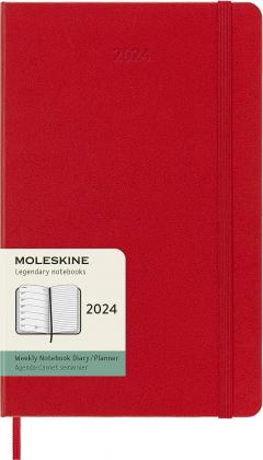 Agenda 2024 - 12-Month Weekly - Large, Hard Cover - Scarlet Red
