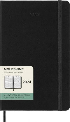Agenda 2024 - 12-Month Weekly Vertical - Large, Hard Cover - Black