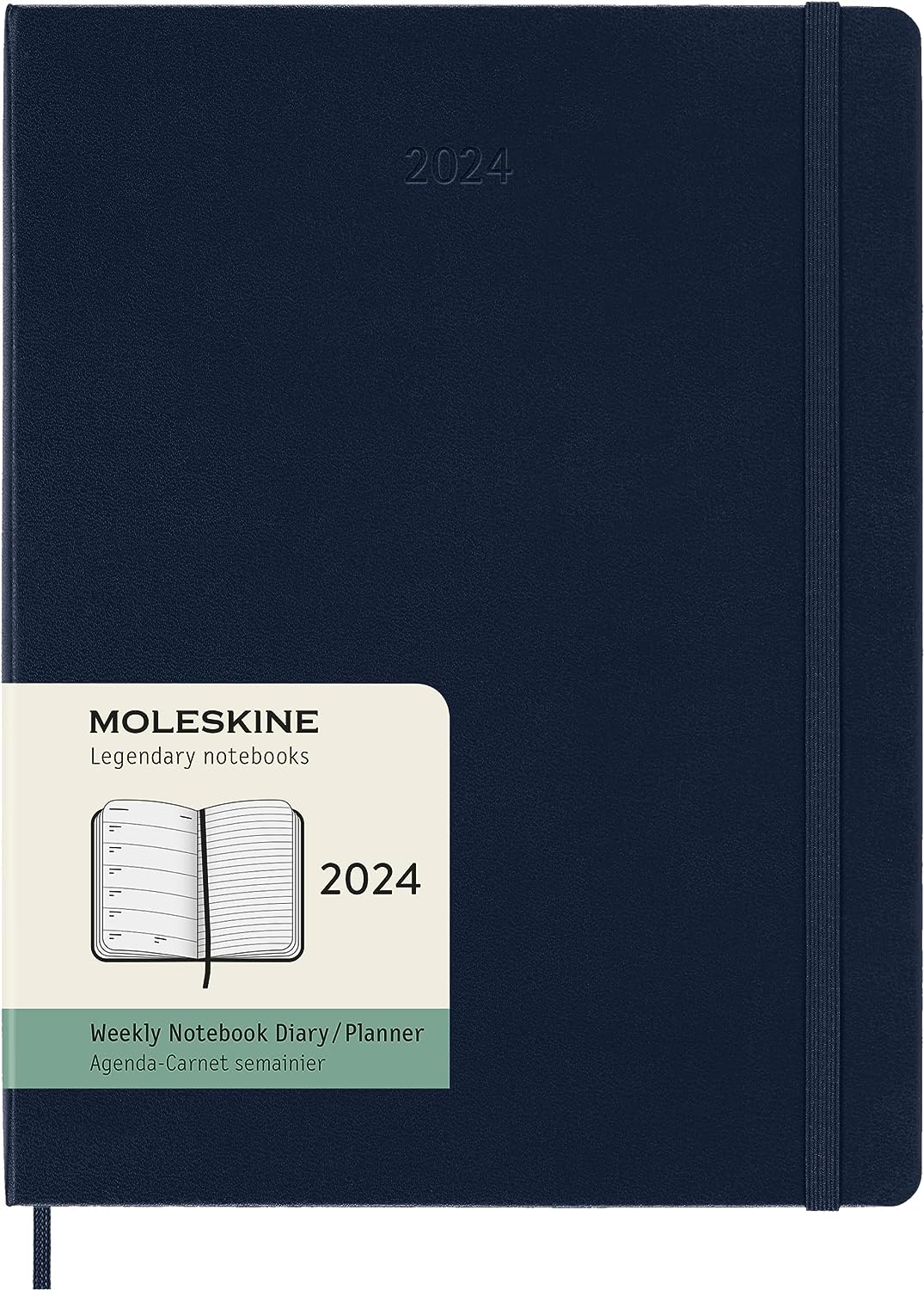 Agenda 2024 12Month Weekly XL, Hard Cover Sapphire Blue Moleskine