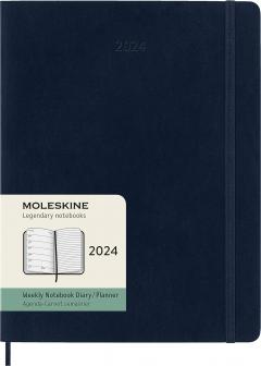 Agenda 2024 - 12-Month Weekly - XL, Soft Cover - Sapphire Blue