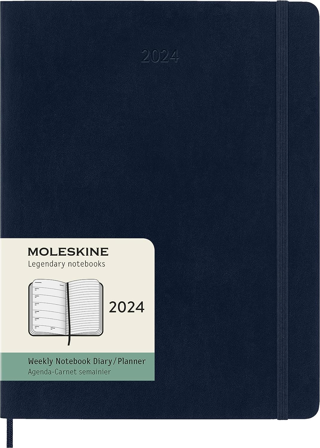 Agenda 2024 12Month Weekly XL, Soft Cover Sapphire Blue Moleskine
