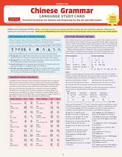 Mandarin Chinese Grammar Language Study Card