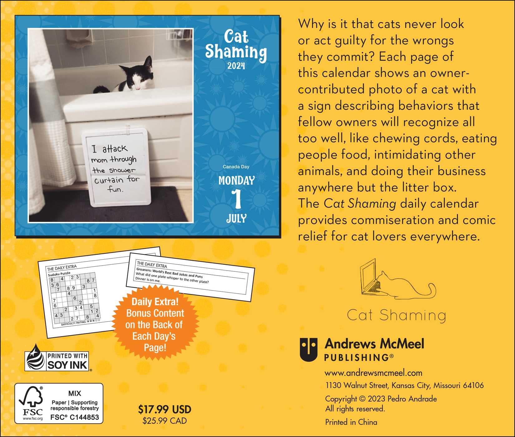 Calendar 2024 Cat Shaming Andrews McMeel Publishing