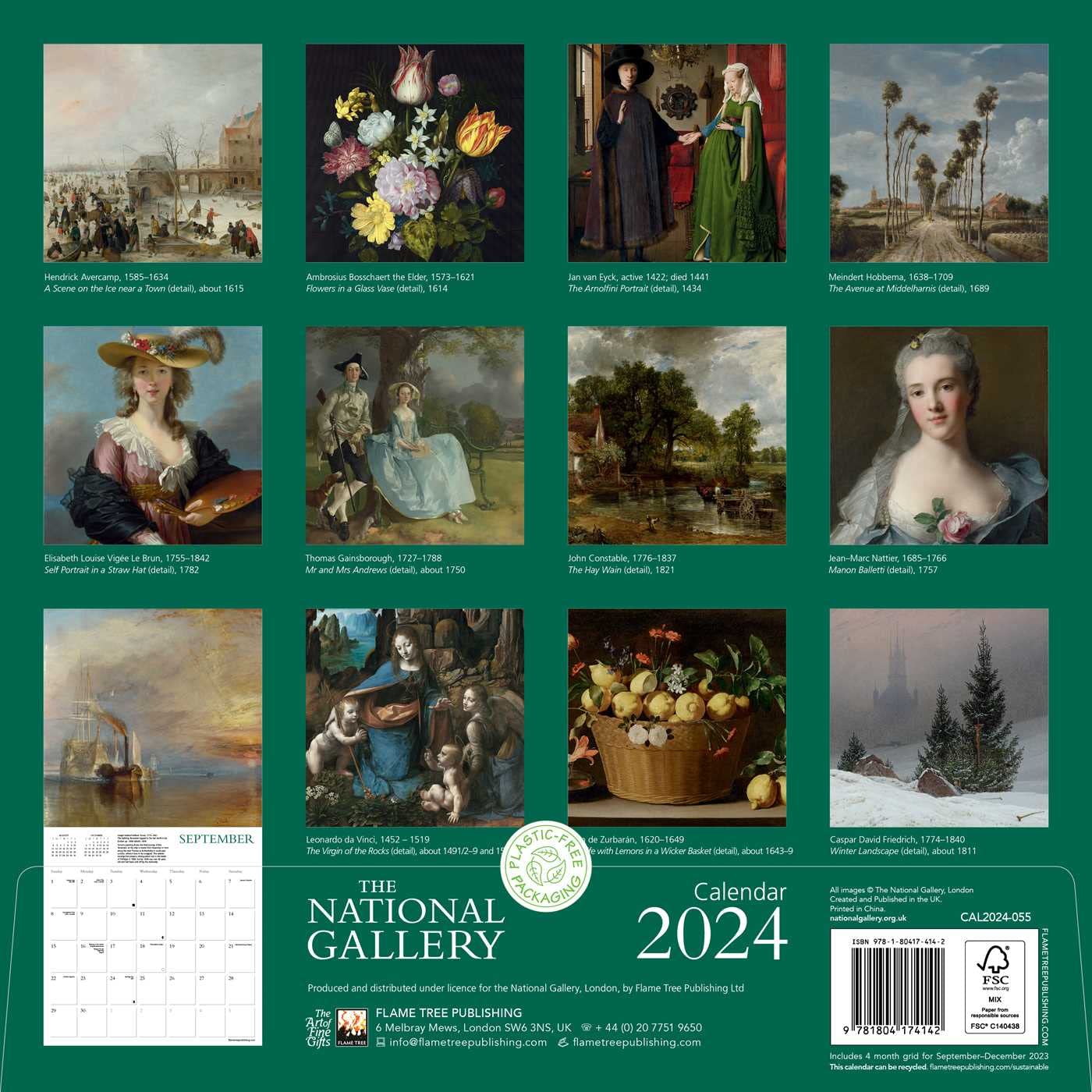 Calendar 2024 The National Gallery Flame Tree Studio