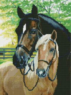 Goblen cu diamante - Doi cai prieteni