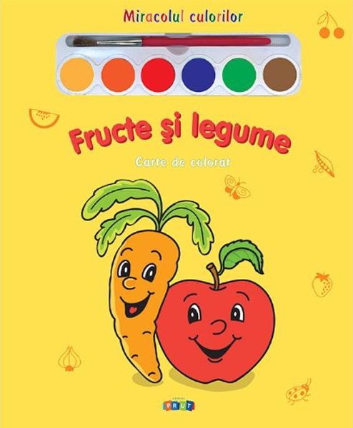 Fructe si legume - Carte de colorat 