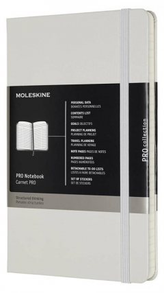 Carnet - Moleskine Pro - Hard Cover, Large - Pearl Grey