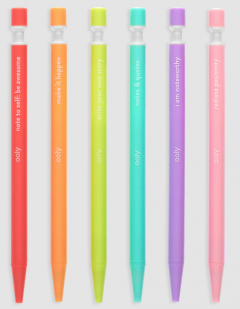 Set 6 creioane mecanice cu citate motivationale - Noted  Extra Thick