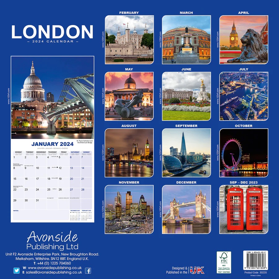 Calendar 2024 London Avonside Publishing Ltd