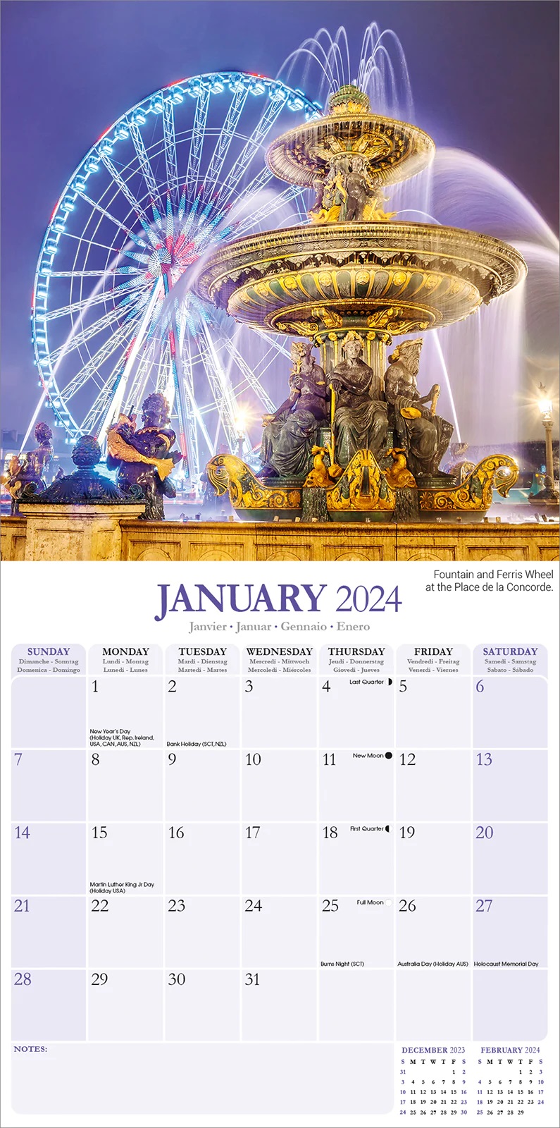 Calendar 2024 Paris Avonside Publishing Ltd