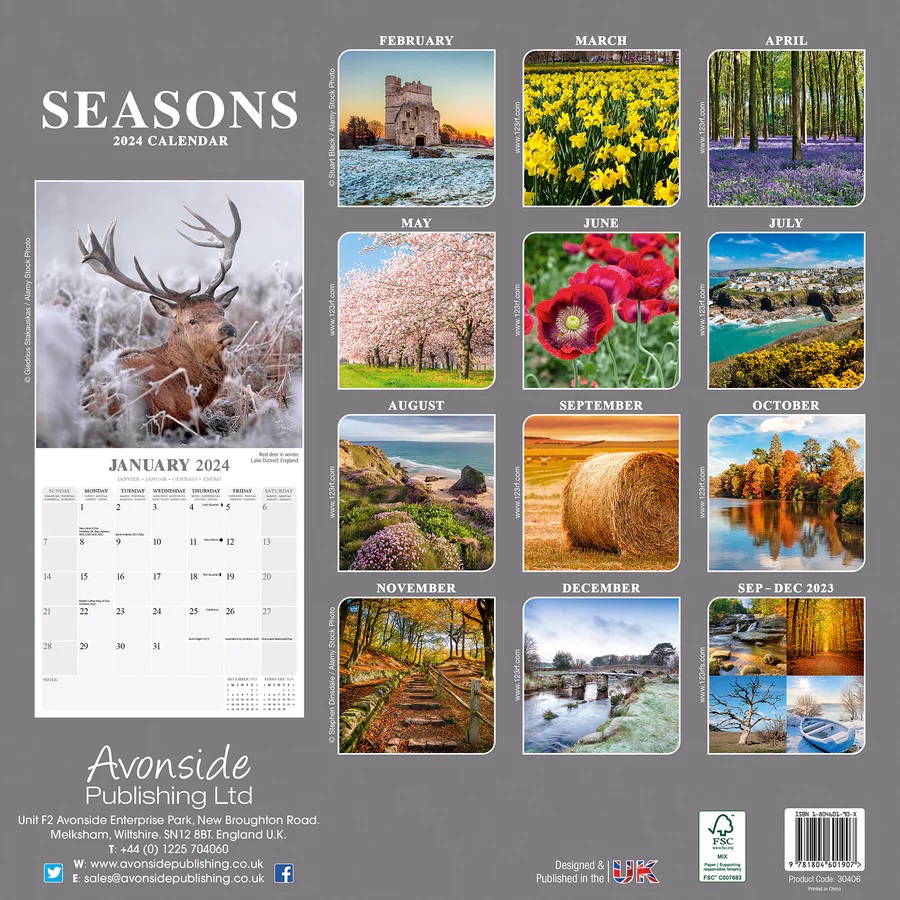 Calendar 2024 Seasons Avonside Publishing Ltd