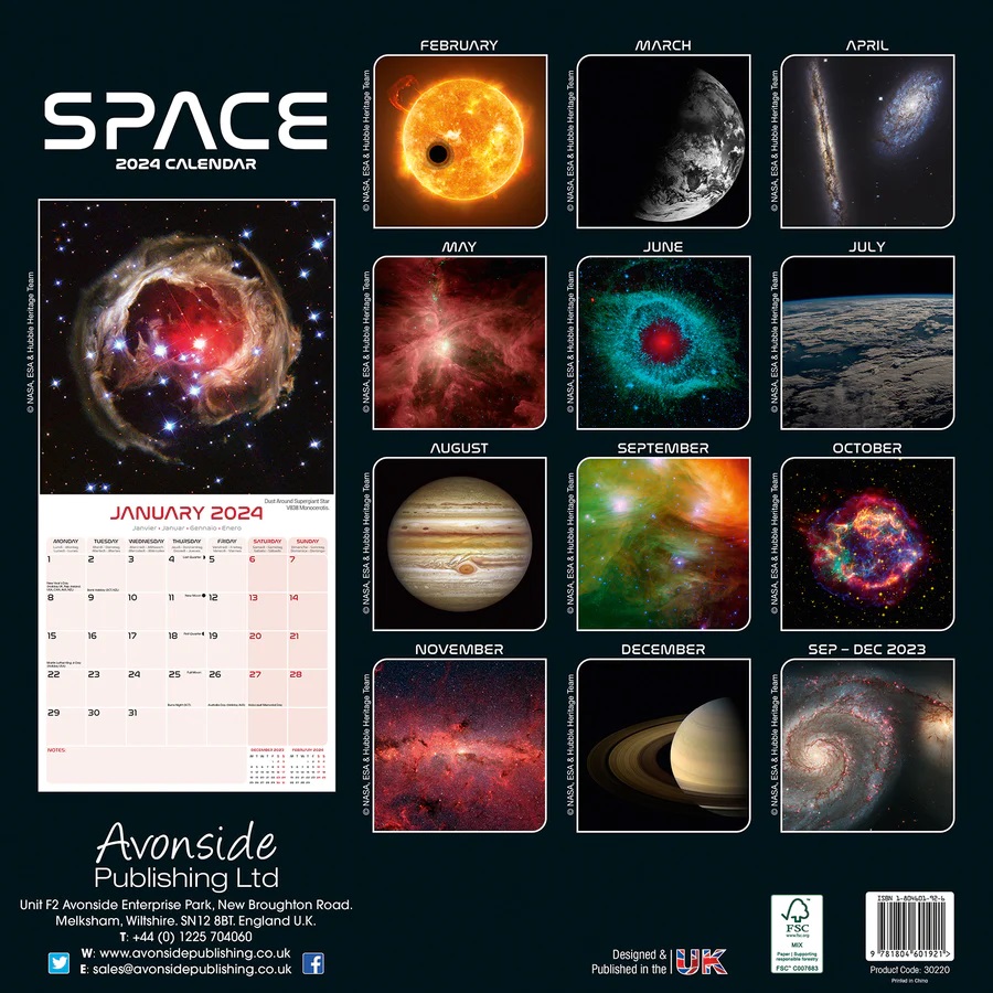 Calendar 2024 Space Avonside Publishing Ltd