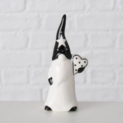 Figurina decorativa Craciun - Theos Gnome, black-white dolomite (doua modele)