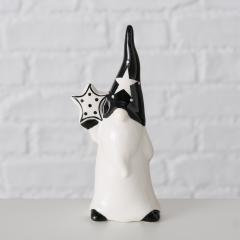 Figurina decorativa Craciun - Theos Gnome, black-white dolomite (doua modele)
