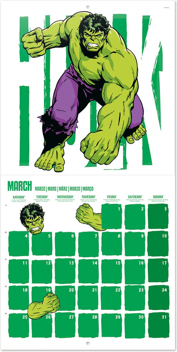 Calendar de perete 2024 Marvel Comics Grupo Erik
