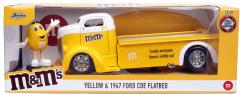 Masina metalica si figurina - Ford Coe Flatbed 1947 si  Yellow