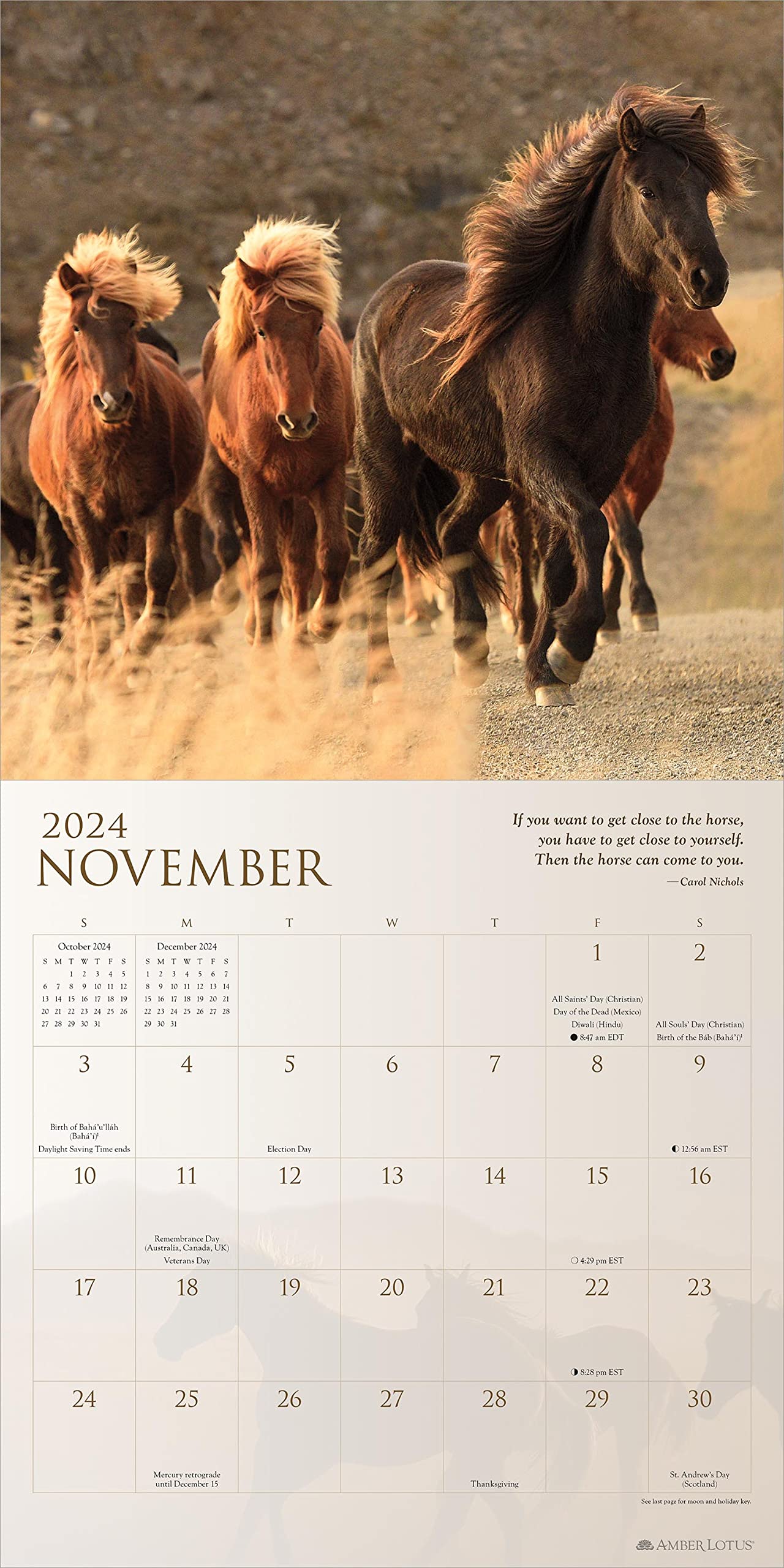 Spirit Horses 2024 Wall Calendar Amber Lotus