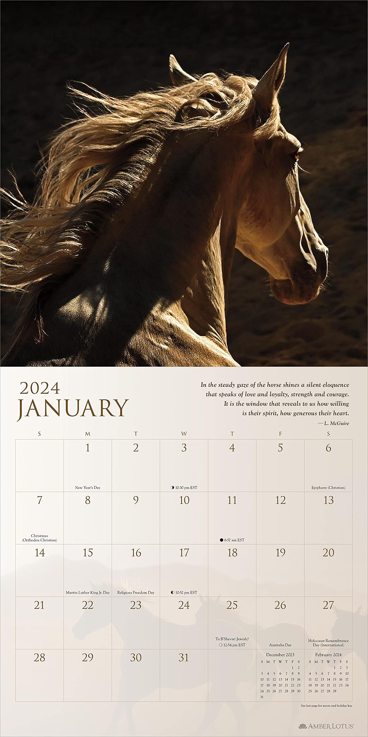 Spirit Horses 2024 Wall Calendar Amber Lotus