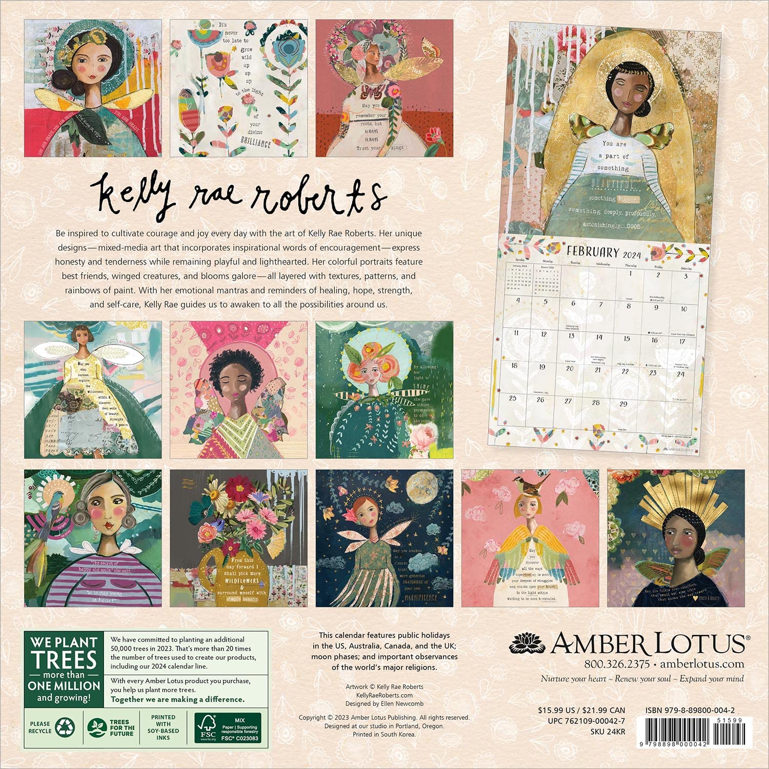 Kelly Rae Roberts 2024 Wall Calendar Amber Lotus Publishing