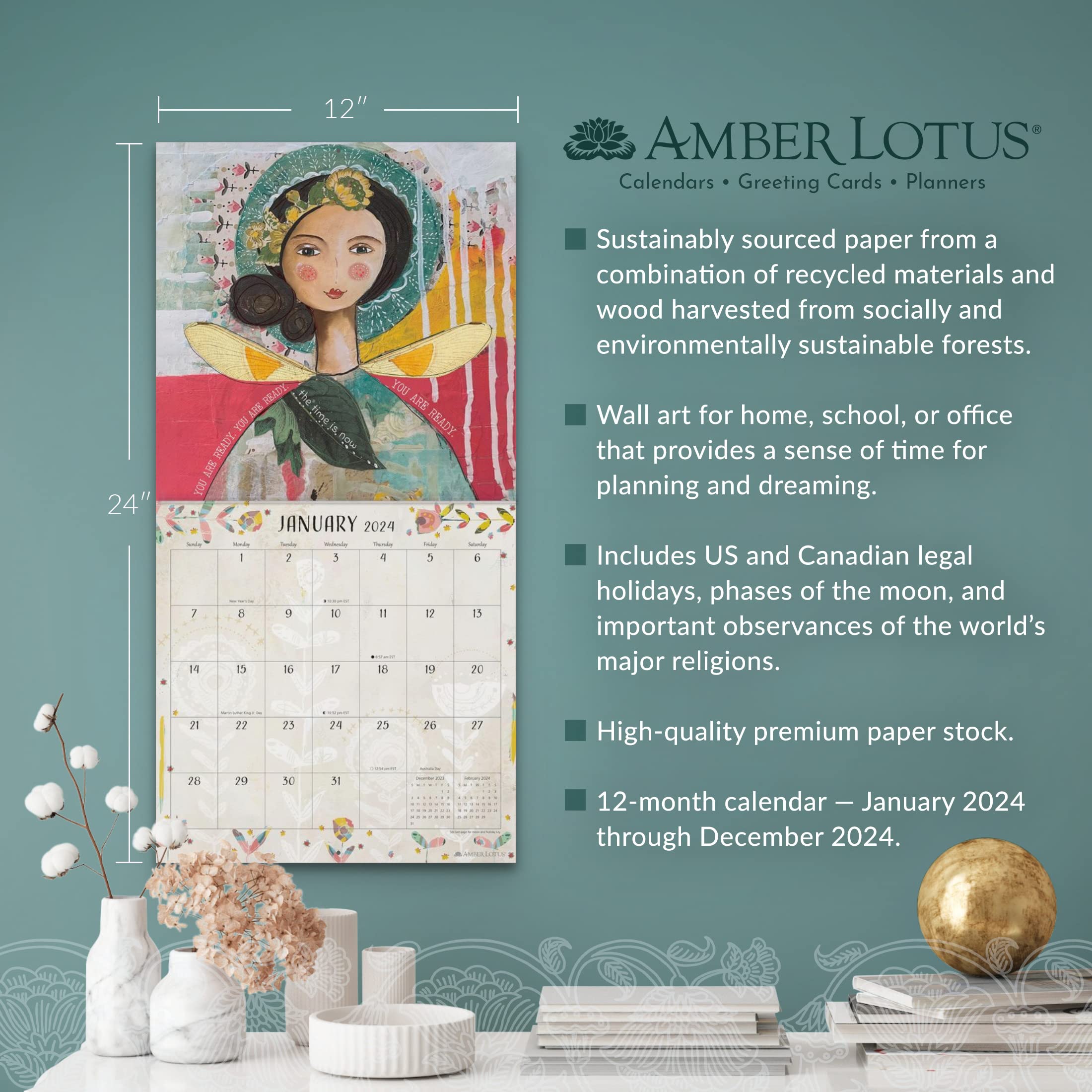 Kelly Rae Roberts 2024 Wall Calendar Amber Lotus Publishing