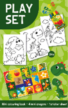 Set de joaca cu carte de colorat - Dino