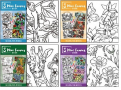 Set creatie 3 mini-tablouri pe sfoara - pasari, fluturi, flori, jungla - 4 modele