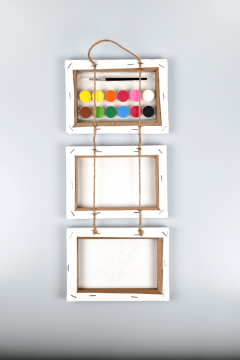 Set creatie 3 mini-tablouri pe sfoara - pasari, fluturi, flori, jungla - 4 modele