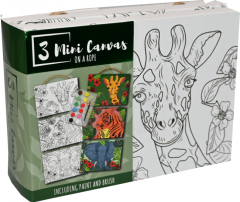 Set creatie 3 mini-tablouri pe sfoara - pasari, fluturi, flori, jungla - 4 modele