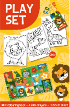 Set de joaca cu carte de colorat - Jungla