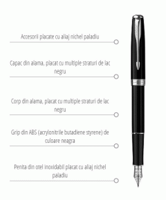 Stilou Sonnet Lac negru CT Parker