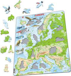 Puzzle 87 piese - Maxi - Harta fizica a Europei