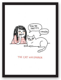 Poster A3 - Riso Print - Cat Whisperer