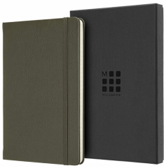 Carnet - Moleskine Leather - Box Edition - Hard Cover, Large, Ruled - Moss Green