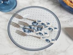 Set furculite - Set of 4 Ceramic Handled Pastry Forks, Indigo