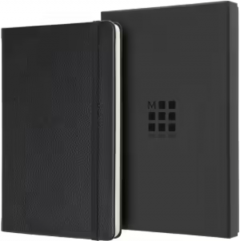 Carnet - Moleskine Leather - Box Edition - Hard Cover, Large, Ruled - Black