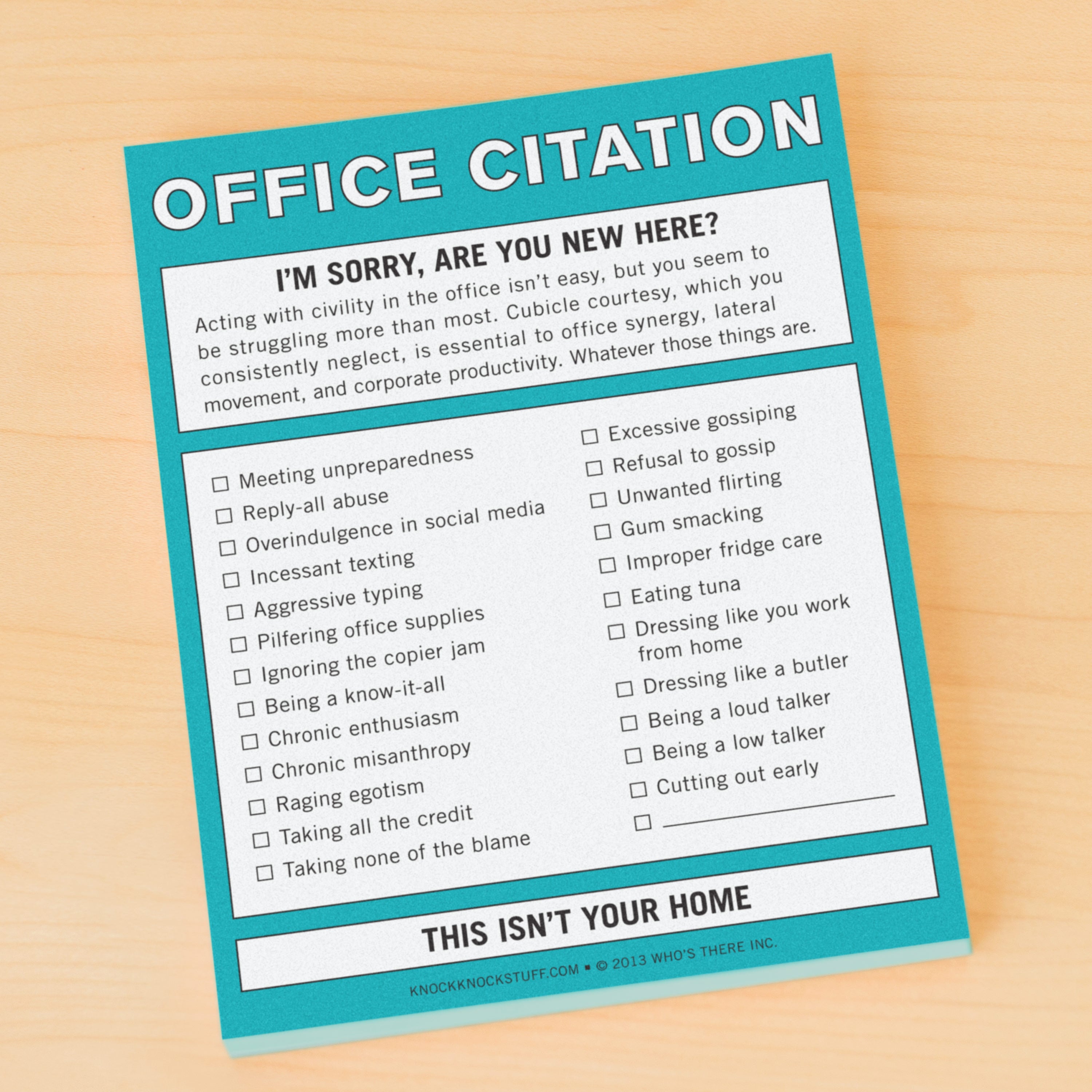 Office Citation Nifty Note - Knock Knock