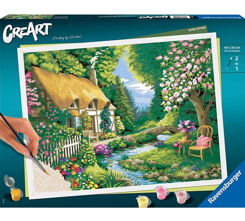 Set Pictura Pe Numere Creart Casuta Pe Malul Raului Ravensburger