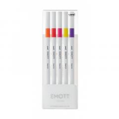 Set 5 finelinere - Emott No. 2, 0.4mm, culori intense