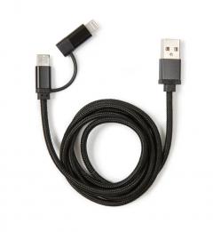 Cablu incarcare - Black 2-in-1 Braided Cable