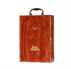 Cutie de vin pentru 2 sticle cu accesorii  - Wood Deluxe Vinluxe Elite