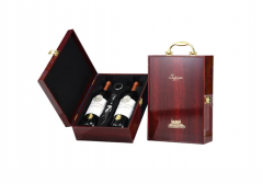 Cutie de vin pentru 2 stilcle cu accesorii  - Wood Deluxe Vintrigue